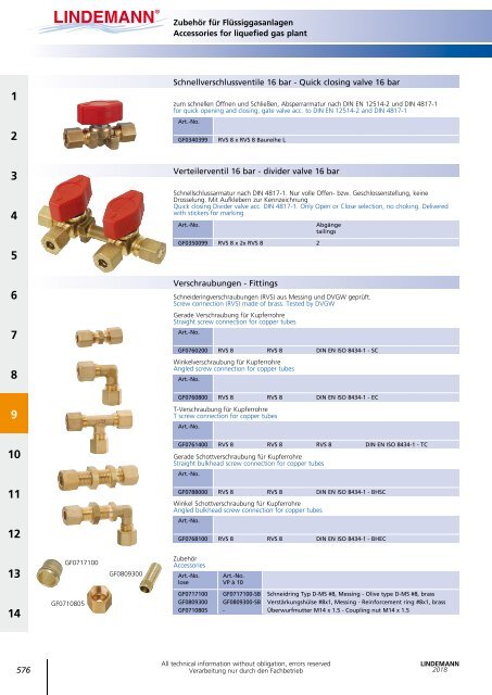 Lindemann Gesamtkatalog 2018