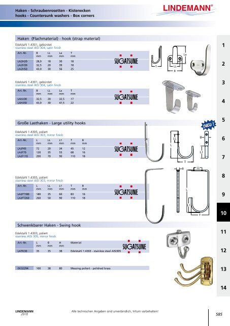 Lindemann Gesamtkatalog 2018