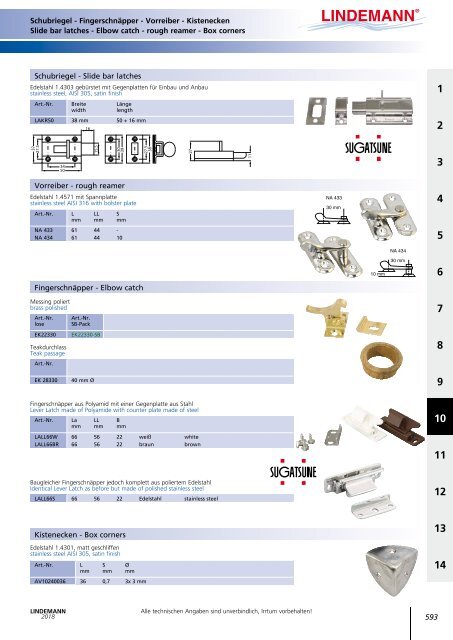 Lindemann Gesamtkatalog 2018