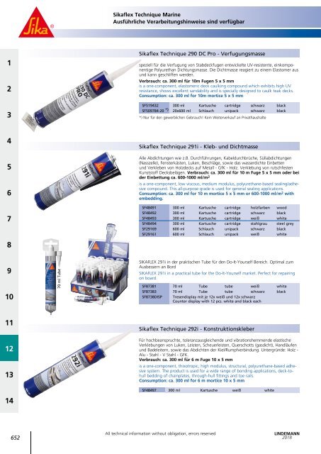 Lindemann Gesamtkatalog 2018