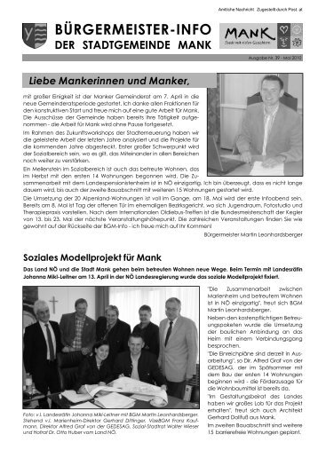 Bürgermeisterinfo Mai 2010 (2,70 MB) - Stadtgemeinde Mank