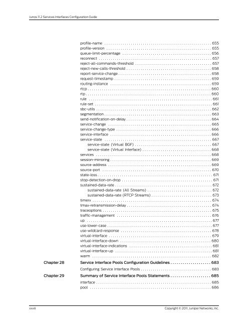 Junos OS Services Interfaces Configuration Guide - Juniper Networks