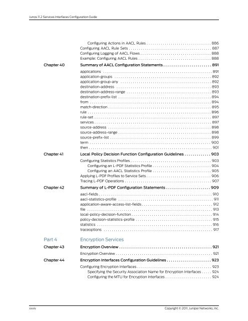 Junos OS Services Interfaces Configuration Guide - Juniper Networks