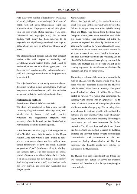 Assessment of Variation in Agro-morphological Traits in M3 and M4 Maize Lines