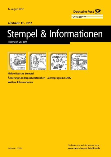 Stempel & Informationen - Deutsche Post - Philatelie