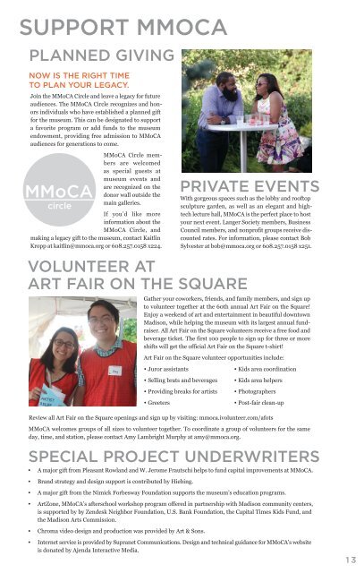 Summer 2018 MMoCA newsletter