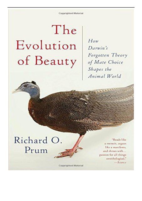 eBook Evolution of Beauty How Darwin&#039;s Forgotten Theory of Mate Choice Shapes the Animal World - and