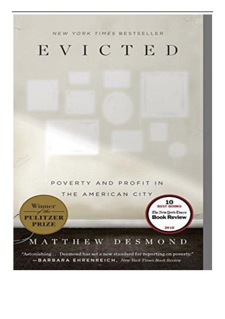 eBook Evicted Poverty and Profit in the American City Free online