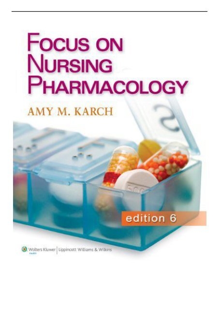 eBook Focus on Nursing Pharmacology Free books