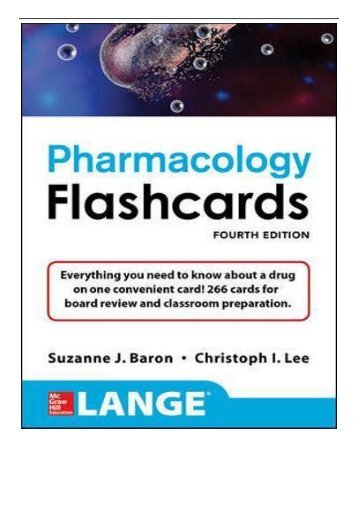 eBook Lange Pharmacology Flashcards Fourth Edition Free books