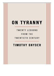 eBook On Tyranny Twenty Lessons from the Twentieth Century Free books