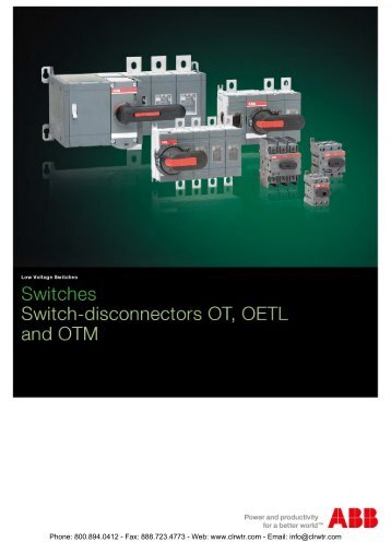 ABB OT, OETL & OTM Switch Disconnectors