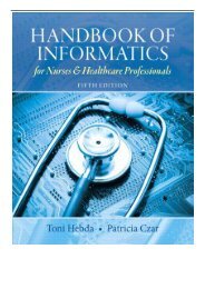 PDF Download Handbook of Informatics for Nurses  Healthcare Professionals United States Edition Free