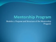 Module 2: Purpose and Structure of the Mentorship - Creighton ...