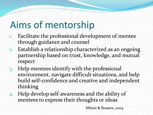 Module 2: Purpose and Structure of the Mentorship - Creighton ...