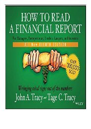 [PDF] How to Read a Financial Report Wringing Vital Signs Out of the Numbers Full Ebook