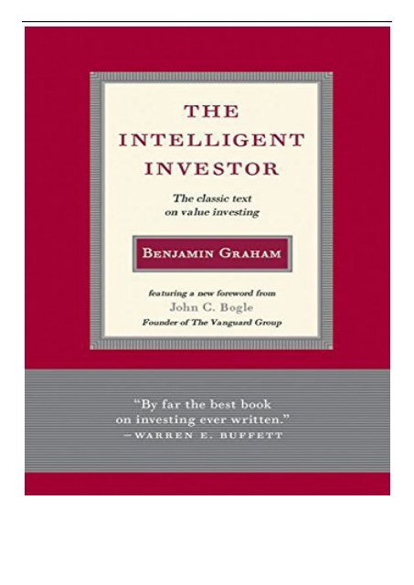 [PDF] Intelligent Investor The Classic Text on Value Investing Rough Cut  Full pages