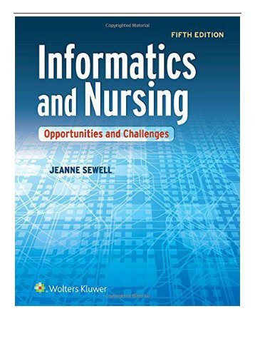 [PDF] Informatics and Nursing Opportunities and Challenges Full ePub