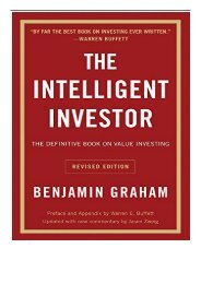 [PDF] Intelligent Investor The Definitive Book on Value Investing - A Book of Practical Counsel Full