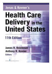 [PDF] Jonas  Kovner's Health Care Delivery in the United States Full Online