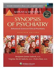 [PDF] Kaplan and Sadock's Synopsis of Psychiatry Behavioral Sciences Clinical Psychiatry Full Books