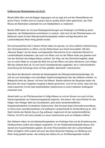 Eröffnung der Rheinterrassen am 02.05. (PDF, 18 KB - Karlsruhe