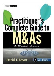 PDF Download Practitioner's Complete Guide to M As An All-Inclusive Reference with Website Wiley Finance