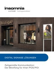 Digital Signage by INSOMNIA - Aluframe, Broschüre