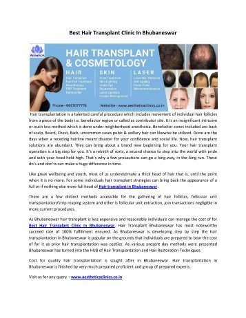 Best Hair Transplant Clinic In Bhubaneswar