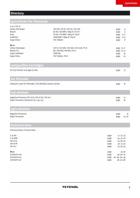 Tetenal Minilab Compendium