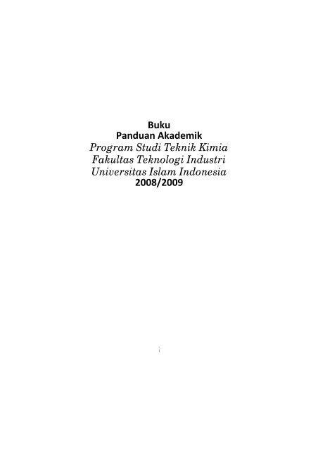 Buku Panduan Akademik Program Studi Teknik Kimia Fakultas