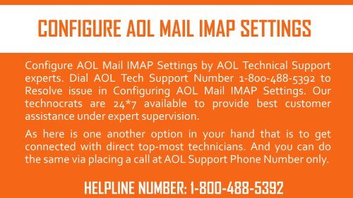 1-800-488-5392 | Configure AOL Mail IMAP Settings