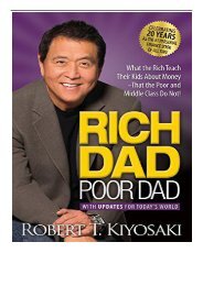 PDF Download Rich Dad Poor Dad What the Rich Teach Their Kids About Money That the Poor and Middle Class