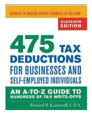 Download PDF 475 Tax Deductions for Businesses and Self-Employed Individuals An A-to-Z Guide to Hundreds