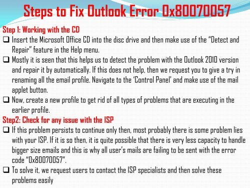 How to Fix Outlook Error Code 0x80070057? 1-800-213-3740 