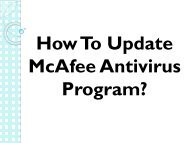 How to update McAfee Antivirus?
