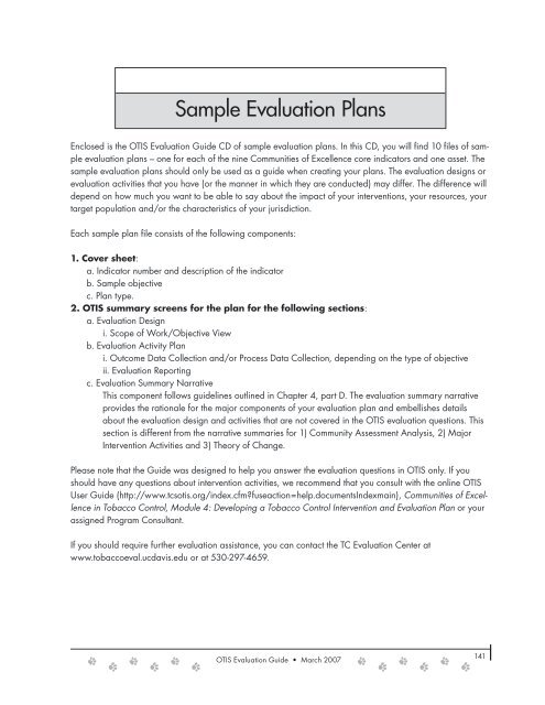 OTIS Evaluation Guide (PDF) - California Department of Public Health