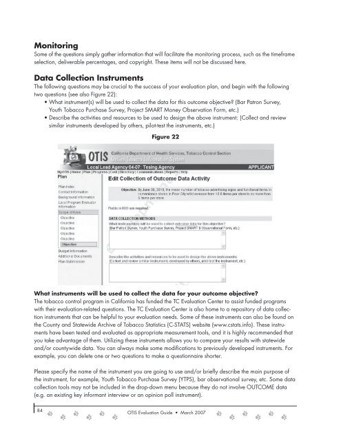 OTIS Evaluation Guide (PDF) - California Department of Public Health