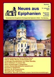 September bis November 2012 - Epiphanien