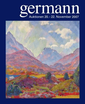 Kunst Auktion 20. - 22. November 2007, Germann Auktionshaus, Zürich