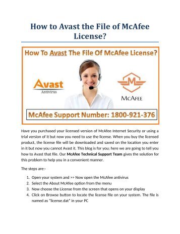 How to Avast the File of McAfee License?