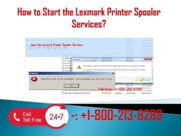 1-800-213-8289 Start the Lexmark Printer Spooler Services