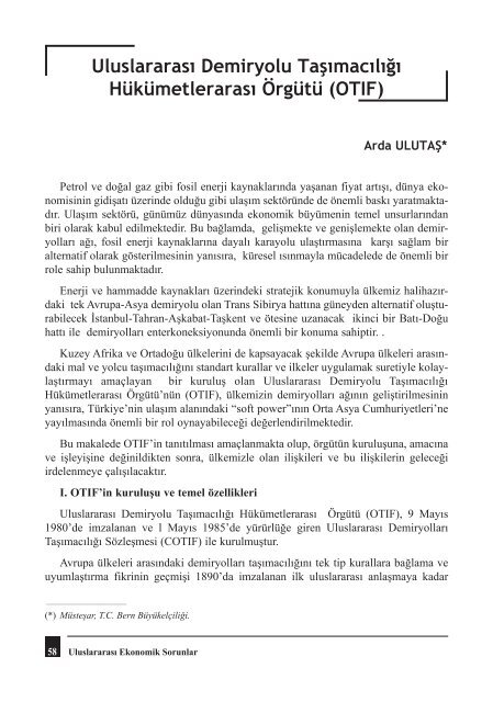 Uluslararası Demiryolu Taşımacılığı Hükümetlerarası Örgütü (OTIF)