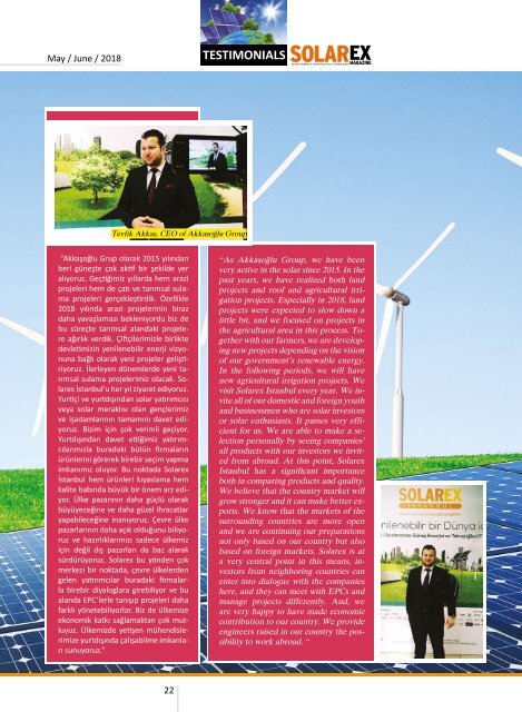 Solarex Magazine Mayıs Haziran 2018