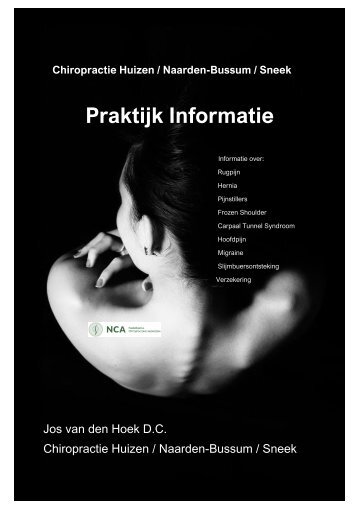 Chiropractie Huizen / Naarden-Bussum / Sneek -Praktijk Informatie