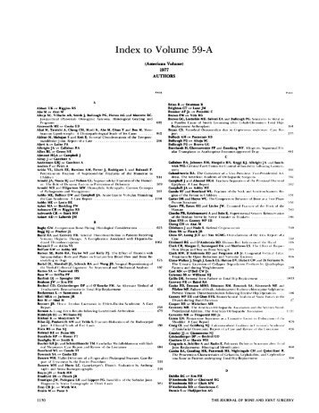 Index to Volume 59-A - The Journal of Bone & Joint Surgery