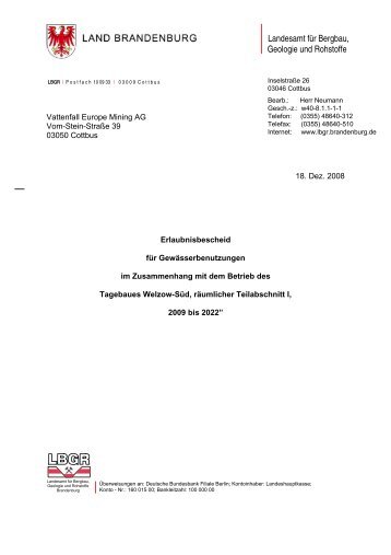 Landesamt für Bergbau, Geologie und Rohstoffe - LBGR ...