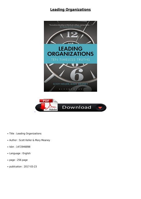 [PDF] Leading Organizations Full Books
