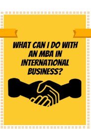 What Can I Do With an MBA in International Business