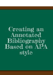 Creating an Annotated Bibliography Based on APA style